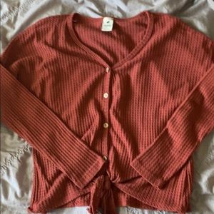 Autumn sweater with tie